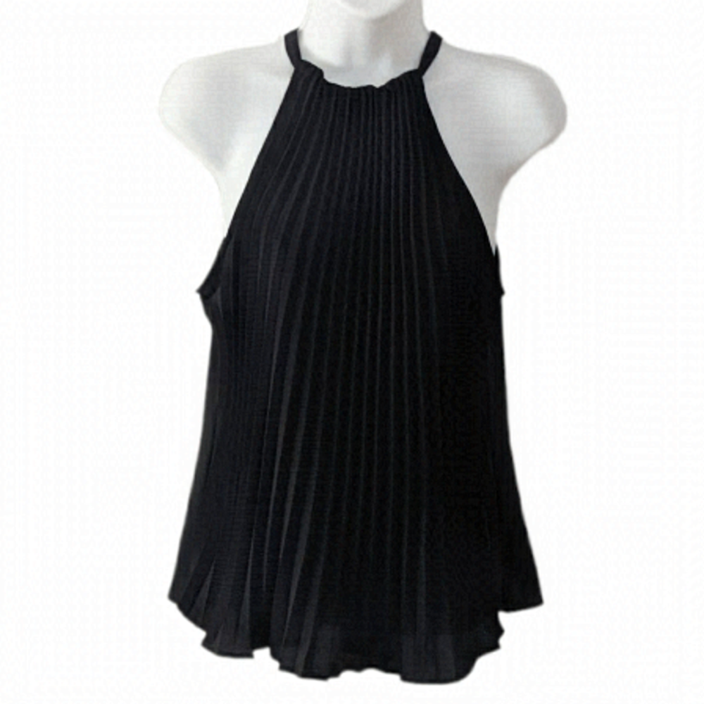 Ralph Lauren black pleated halter top size Medium